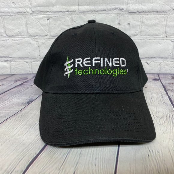 Baseball Hat Cap Strap Back Black Refined Technologies Embroidered FERSTEN - Picture 5 of 9